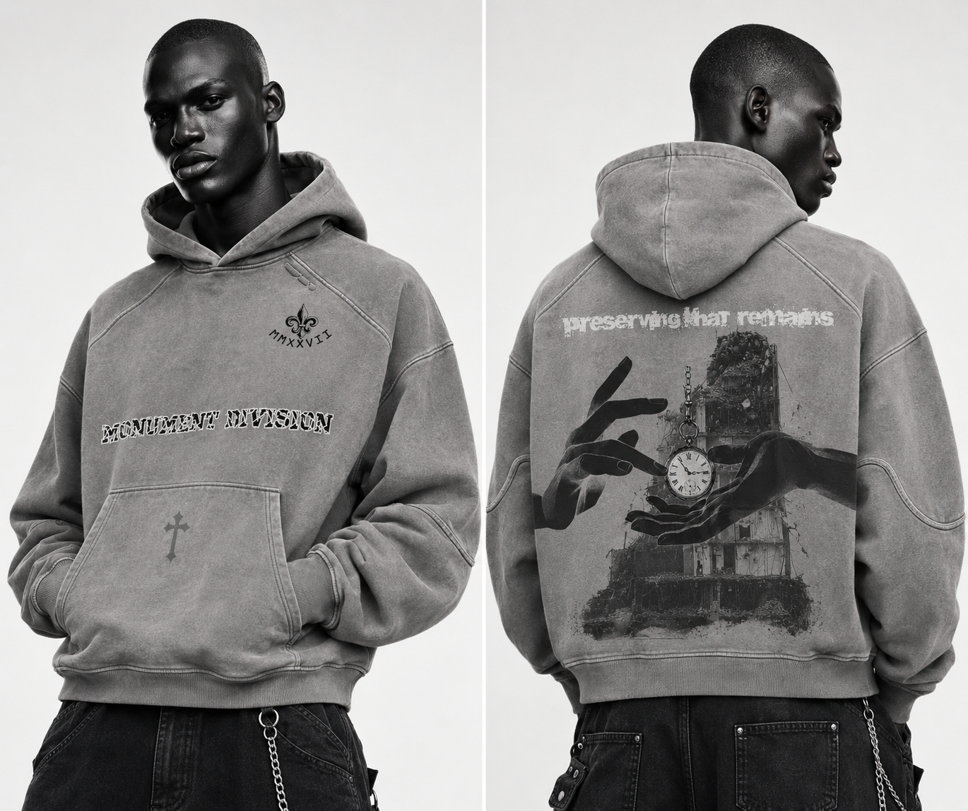 Monument Division Washed Hoodie